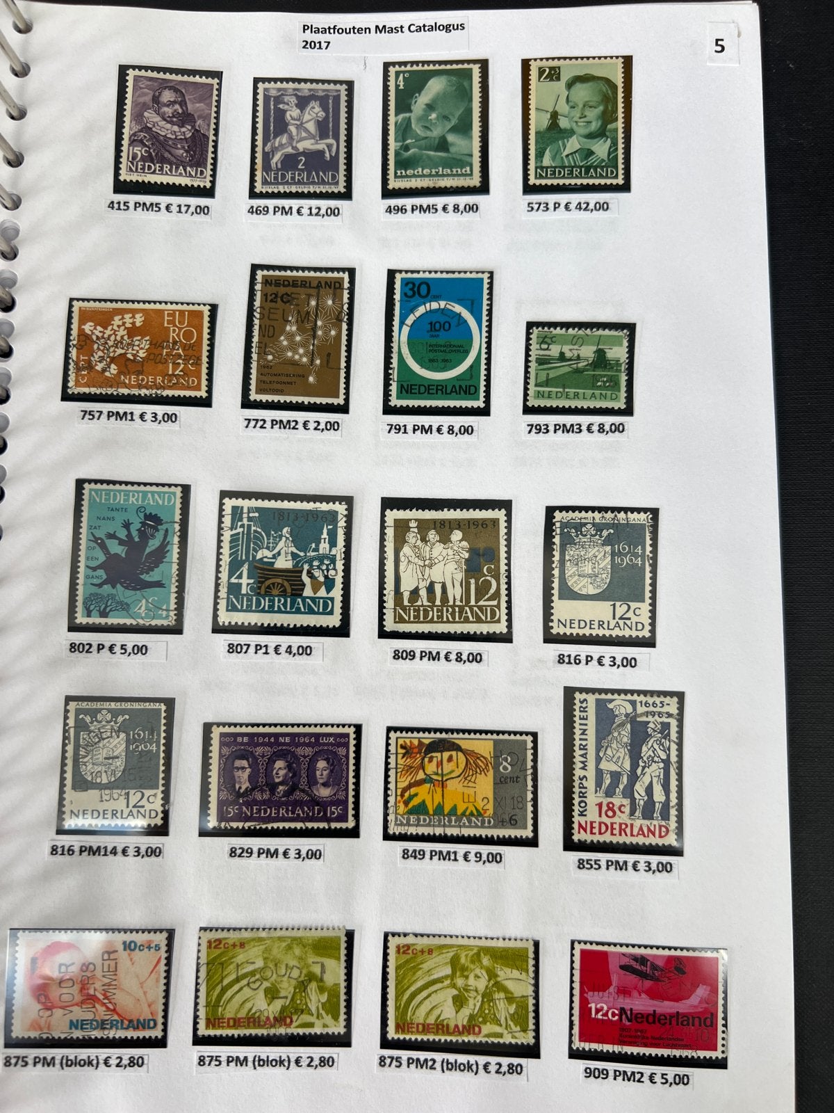 Nederlandse postzegels uit Plaatfouten Mast Catalogus, Ophalen of Verzenden, Na 1940, Gestempeld