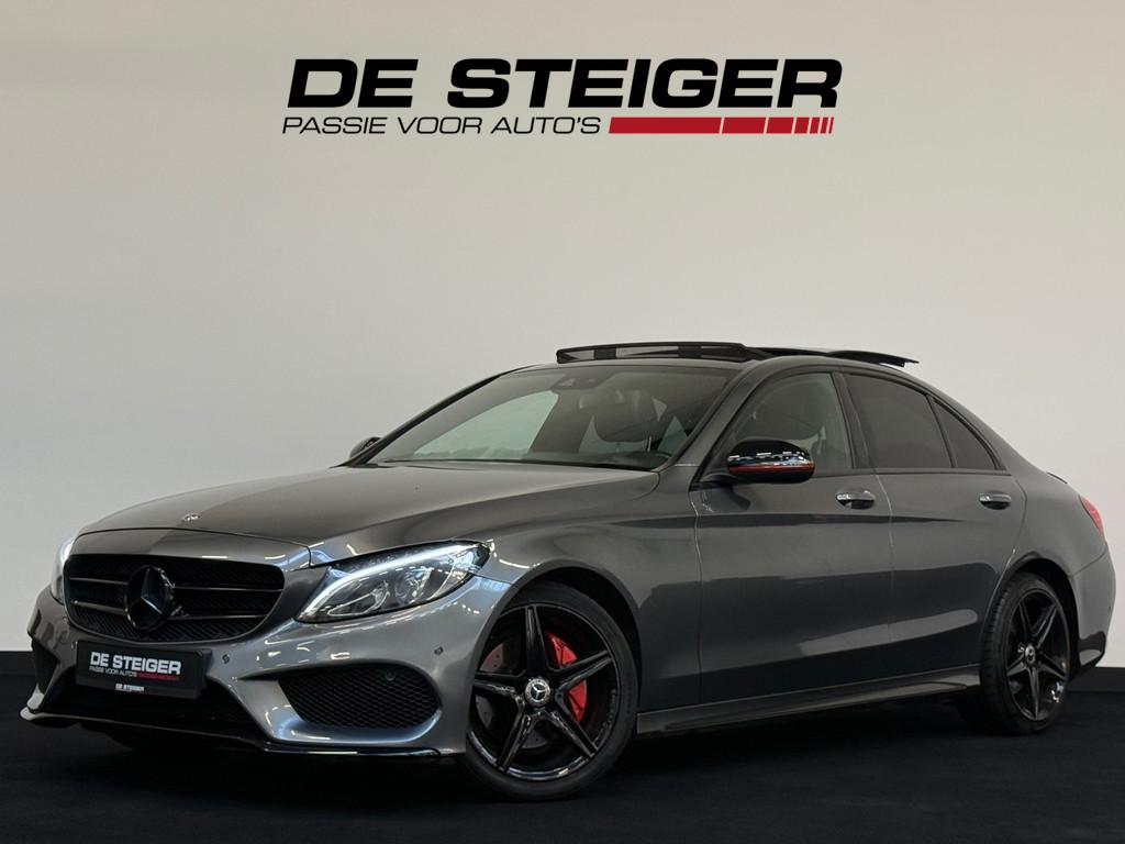 Mercedes-Benz C-klasse 180 AMG Night Pano Keyless Camera Sfe, Auto's, Automaat, Met garantie (alle), Leder en Stof, Bedrijf