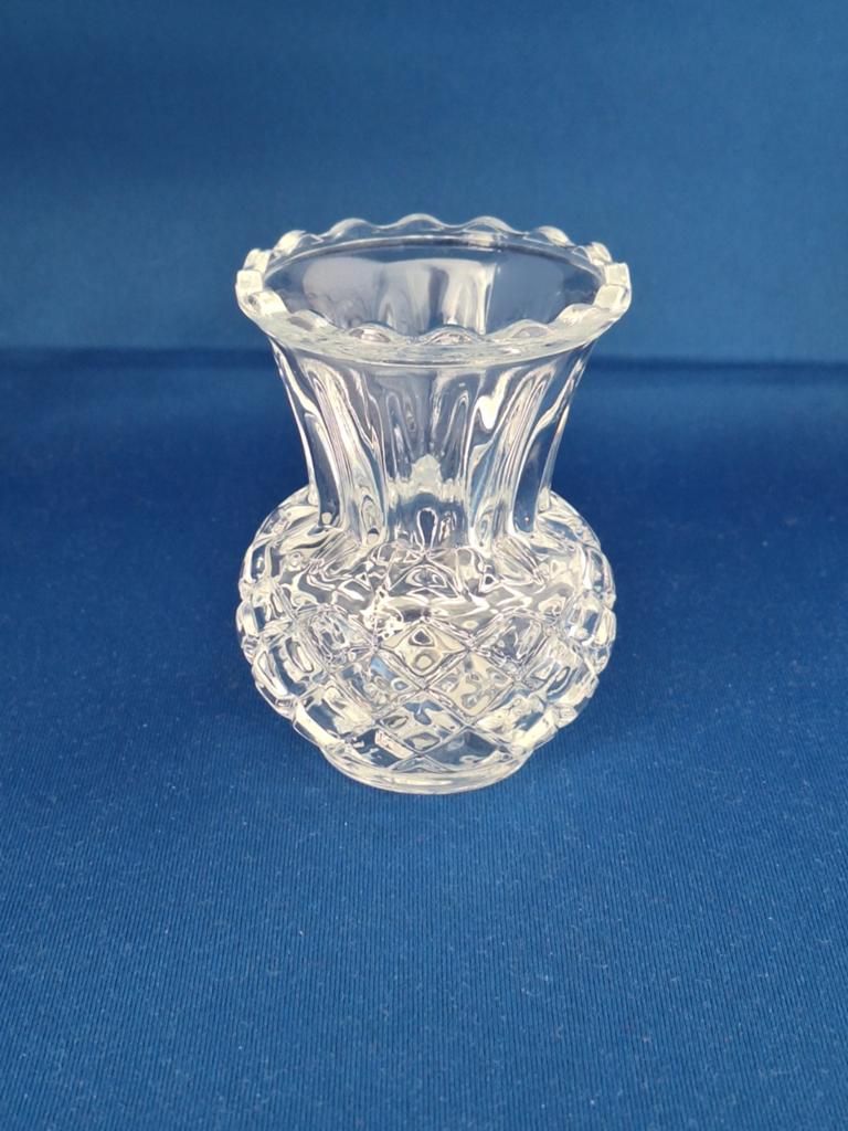 Decoratieve Glazen Vaas - Kristalhelder met Ruitpatroon, Ophalen of Verzenden