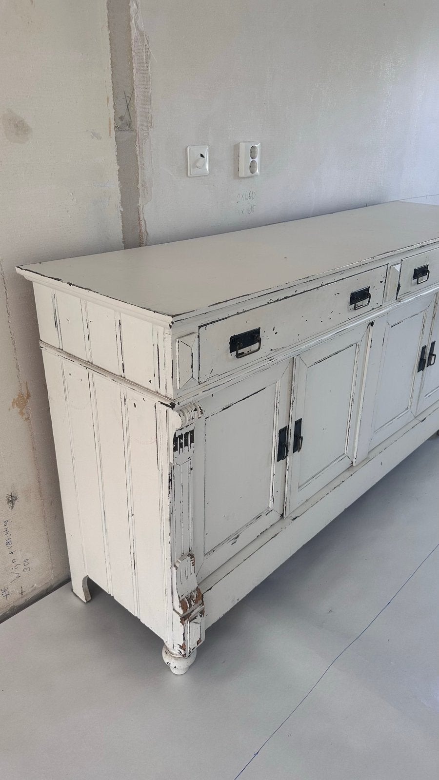 Vintage wit dressoir met lades en deuren, Ophalen
