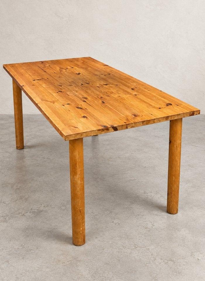 Vintage tafel, Gebruikt, 150 tot 200 cm, Vier personen, Grenenhout