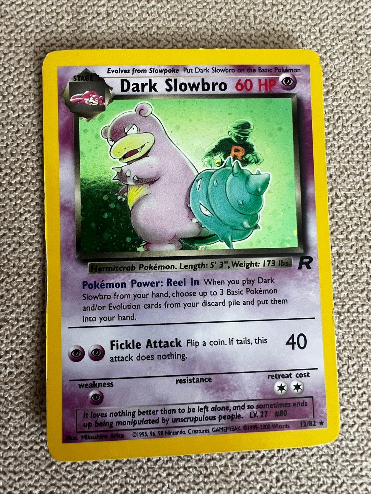 Pokémon | Dark Slowbro Holo 12/82 | Rocket, Ophalen of Verzenden, Zo goed als nieuw
