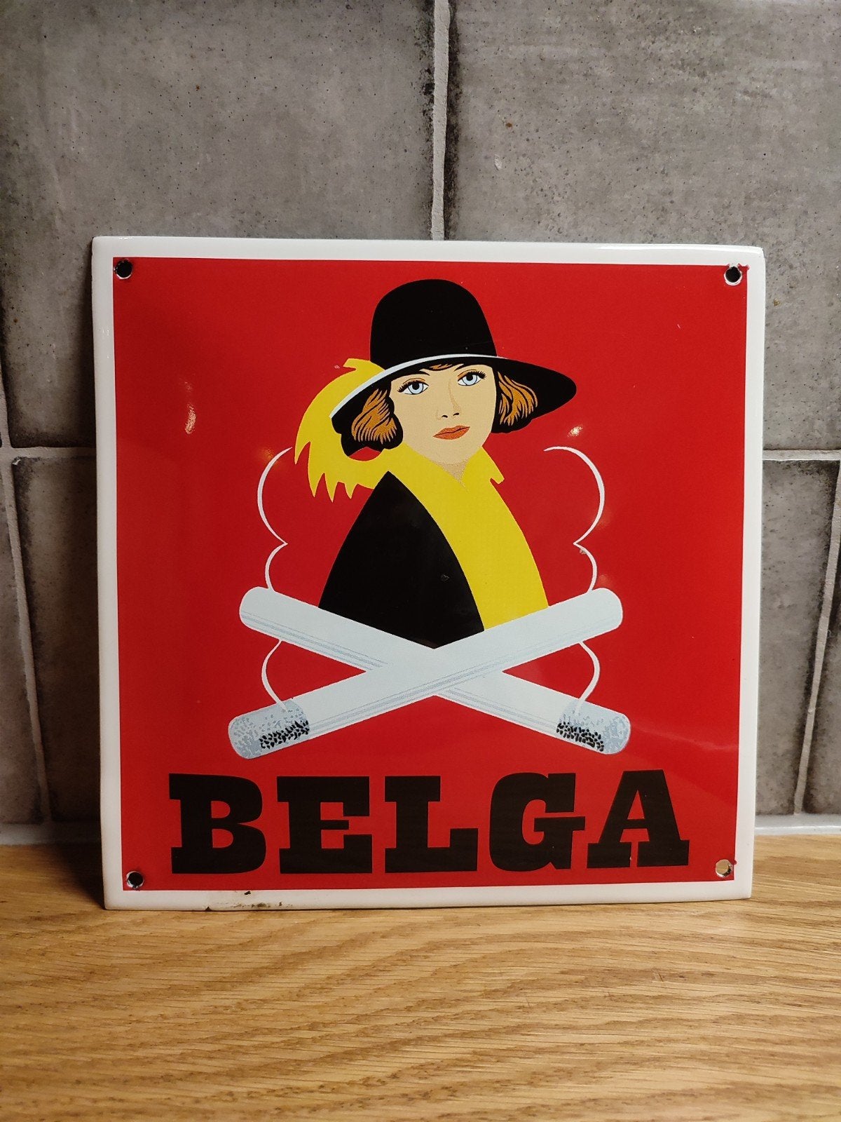 Emaille bord Belga, Ophalen of Verzenden, Zo goed als nieuw, Reclamebord