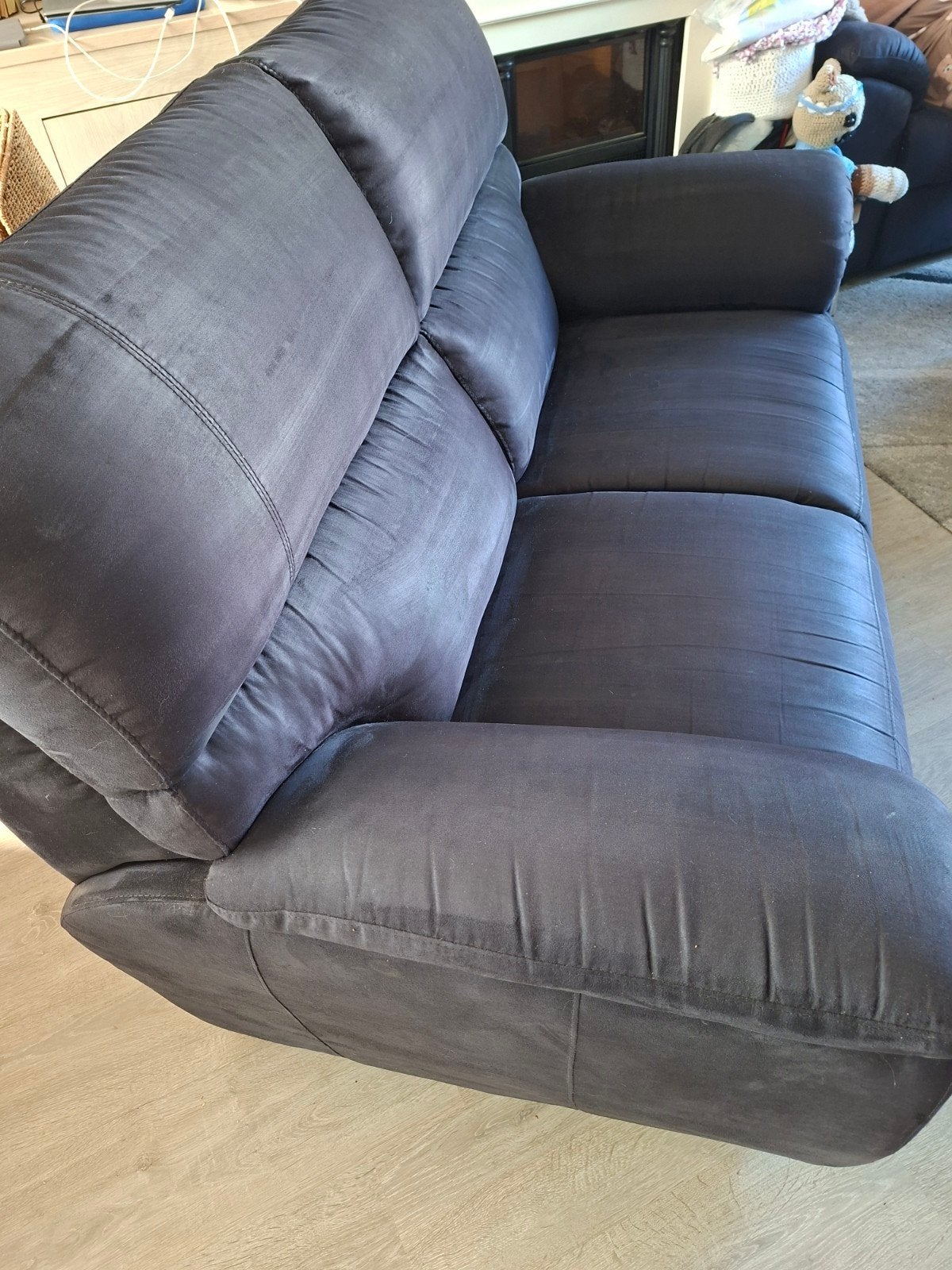 Comfortabele tweepersoonsbank - zwart, Ophalen, Modern, Comfortabel, Gebruikt, 150 tot 200 cm