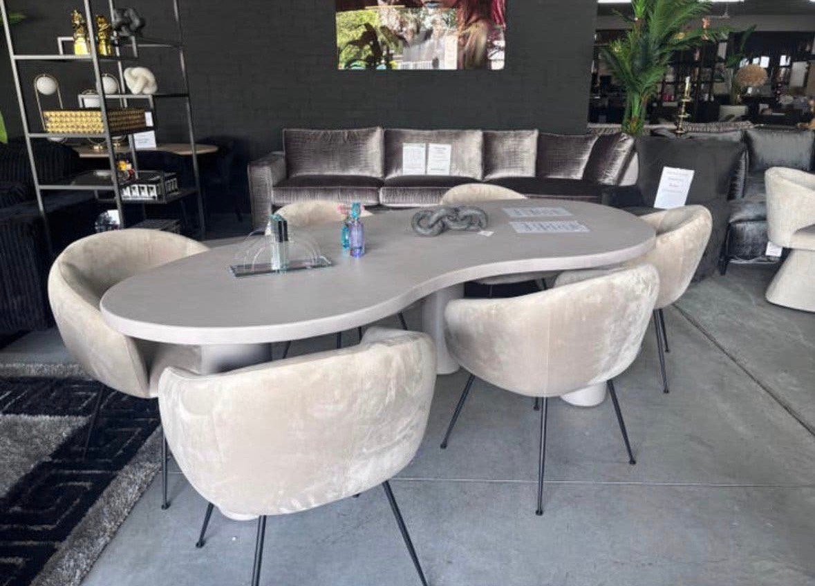 Set van 6 richmond stoelen avanti khaki velvet, Ophalen, Zo goed als nieuw