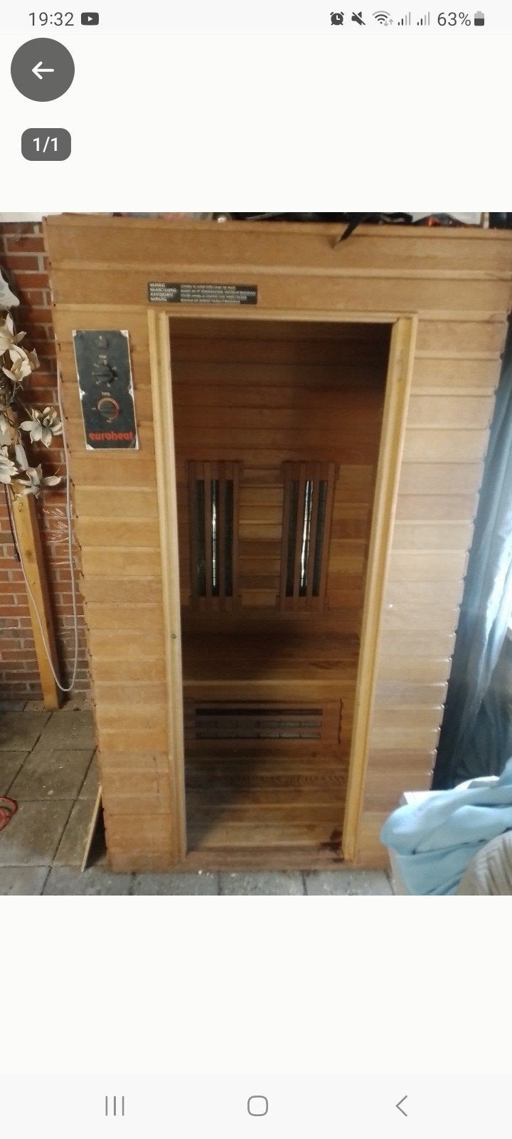 Euroheat Infrarood Sauna - de deur mist, Ophalen, Zo goed als nieuw, Infrarood, Complete sauna