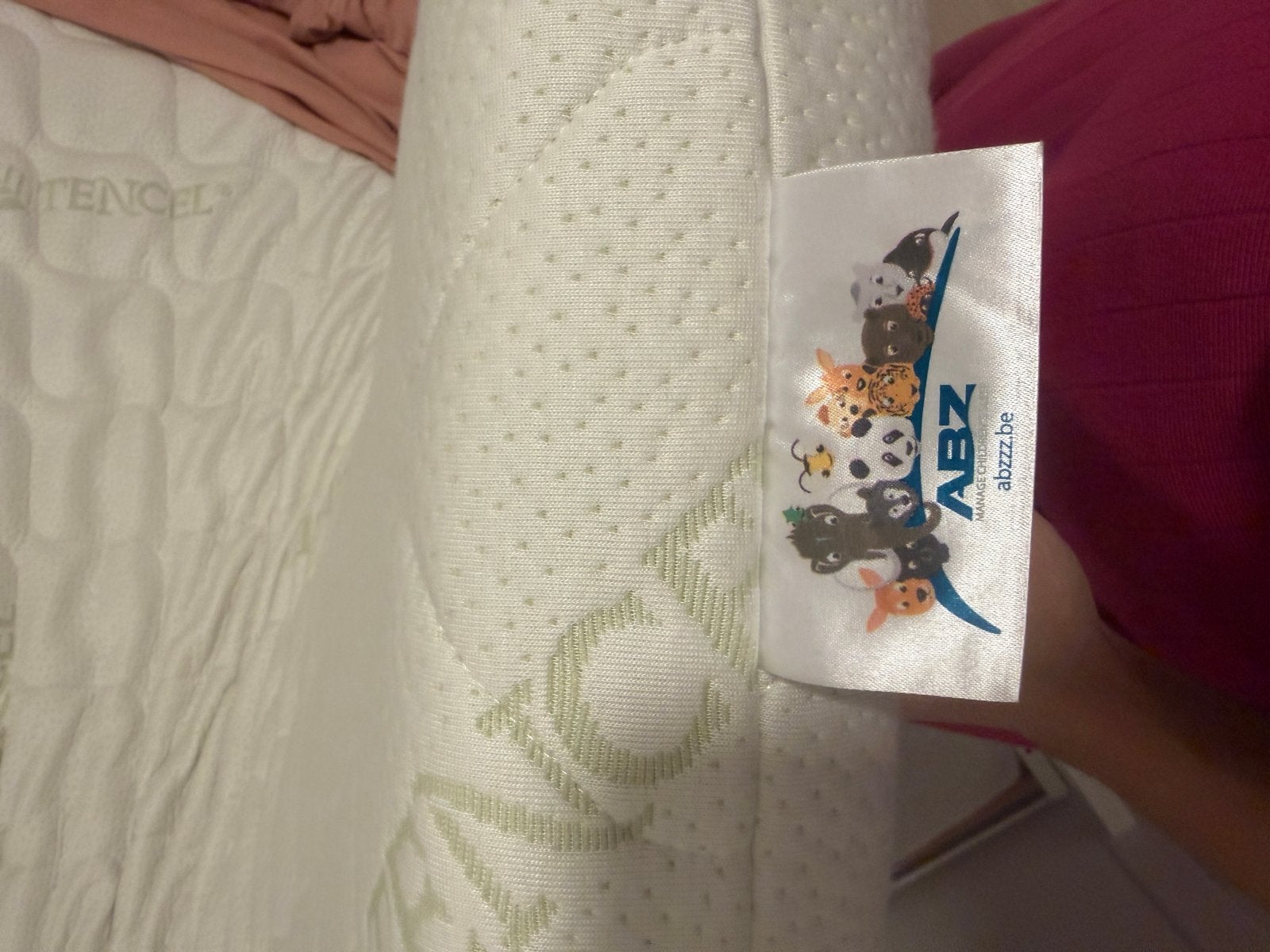 ABZ peutermatras Witte panter 70x140 HR 30 + Airgosafe toppe, Kinderen en Baby's, Kinderkamer | Bedden, Ophalen, Gebruikt, 70 tot 85 cm