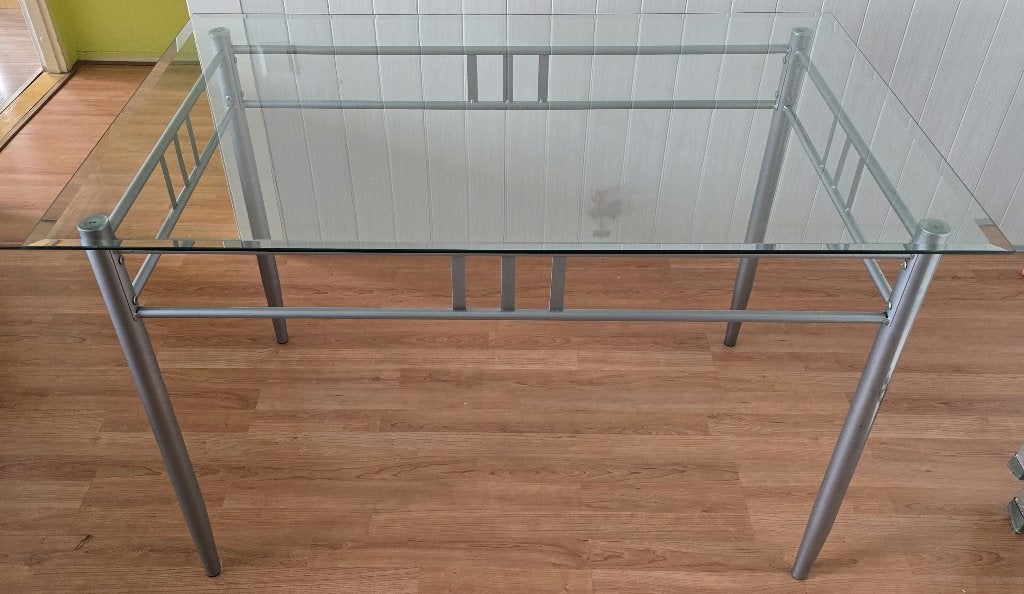 Glazen eettafel JYSK, Ophalen, 100 tot 150 cm, 50 tot 100 cm, Zo goed als nieuw