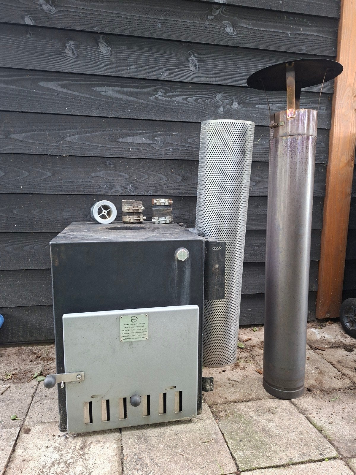 Kerami hottub/zwembad-kachel 48 kw houtgestookt, Ophalen, Gebruikt