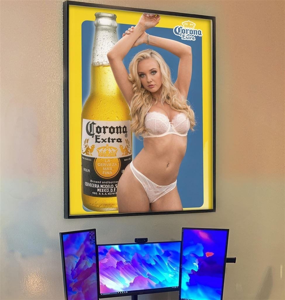 Corona Bier Sexy Pin up mancave poster, Verzenden, Nieuw, A1 t/m A3, Film en Tv