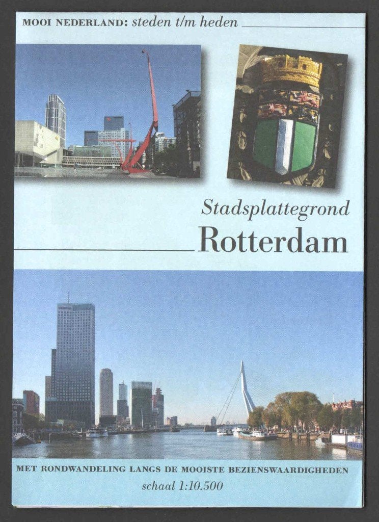 Stadsplattegrond met Wandelroute: Rotterdam, 2000 tot heden, Ophalen of Verzenden, Nederland, Landkaart