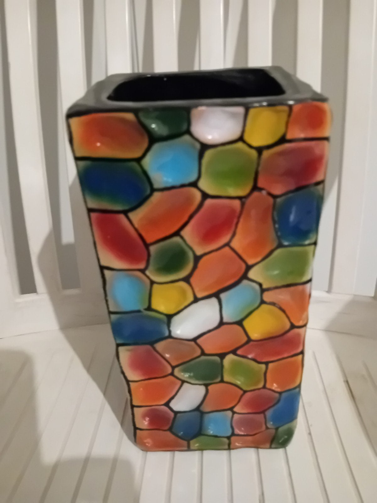 madu vaas met kleurrijk mozaïek patroon, Ophalen