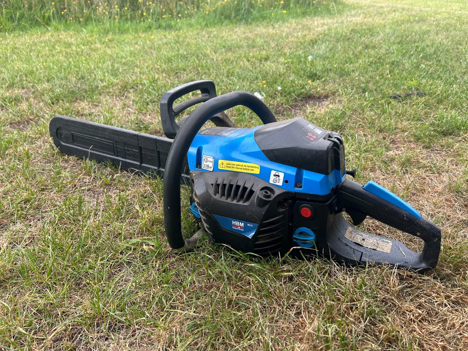 HBM 58cc Benzine Kettingzaag 50 cm | 2,4 kW | Sterke 2-takt, Ophalen of Verzenden, Gebruikt