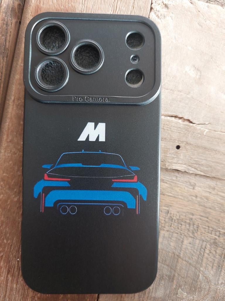 iPhone 17 Pro Hoesje - Zwart met BMW M Design, Kunststof, IPhone 17, Zwart, Schokbestendig