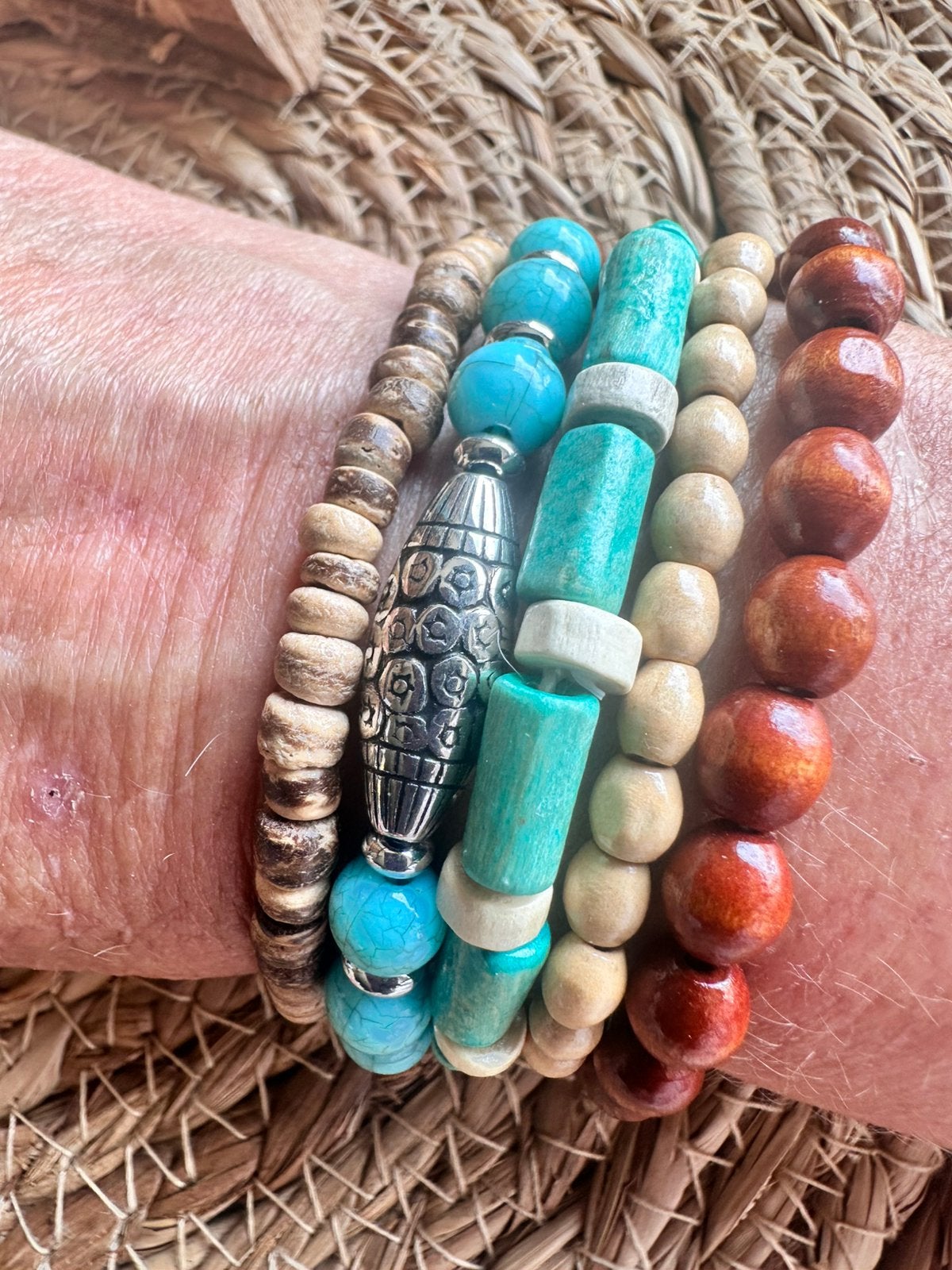 Boho armbanden set / multilayer bracelet / nieuw, Ophalen of Verzenden, Zo goed als nieuw