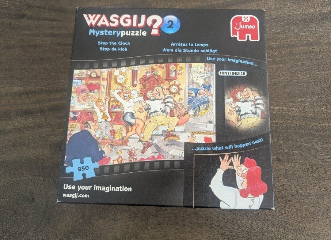 Wasgij mystery puzzel 2 stop de klok, Ophalen, 500 t/m 1500 stukjes, Zo goed als nieuw