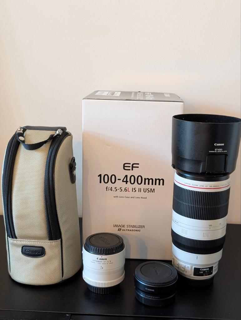 Canon EF 100-400mm f/4.5-5.6L IS II USM, extender en adapter, Audio, Tv en Foto, Fotografie | Lenzen en Objectieven, Ophalen, Zo goed als nieuw