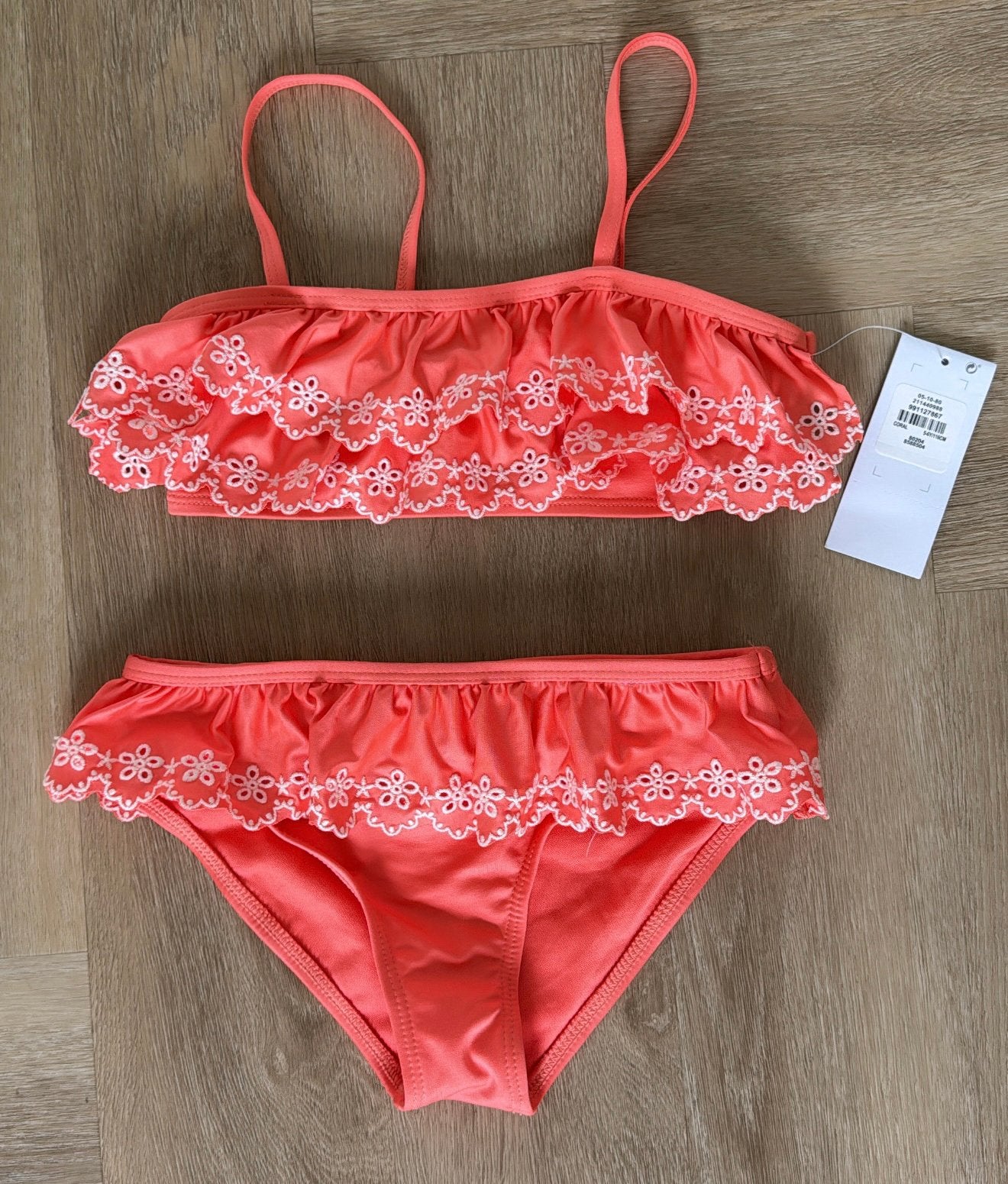Kids bikinie badbak 2 delig oranje met kant maat 116 NIEUW, Kinderen en Baby's, Kinderkleding | Kinder-zwemkleding, Ophalen of Verzenden