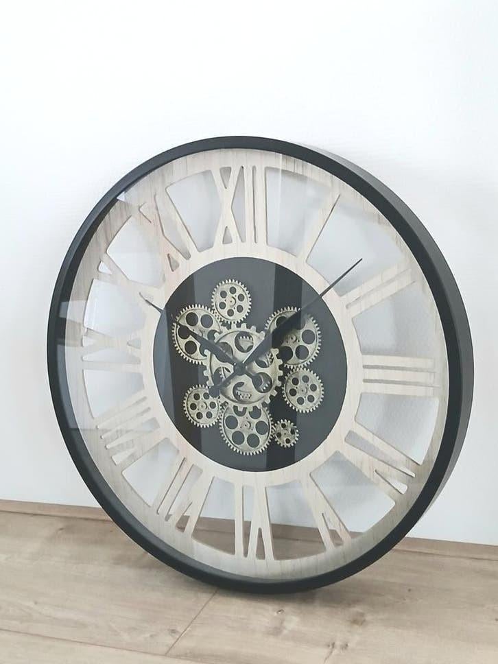 🍀 Grote wandklok (ca54○) met zichtbaar uurwerk Indust.stijl, Antiek en Kunst, Ophalen