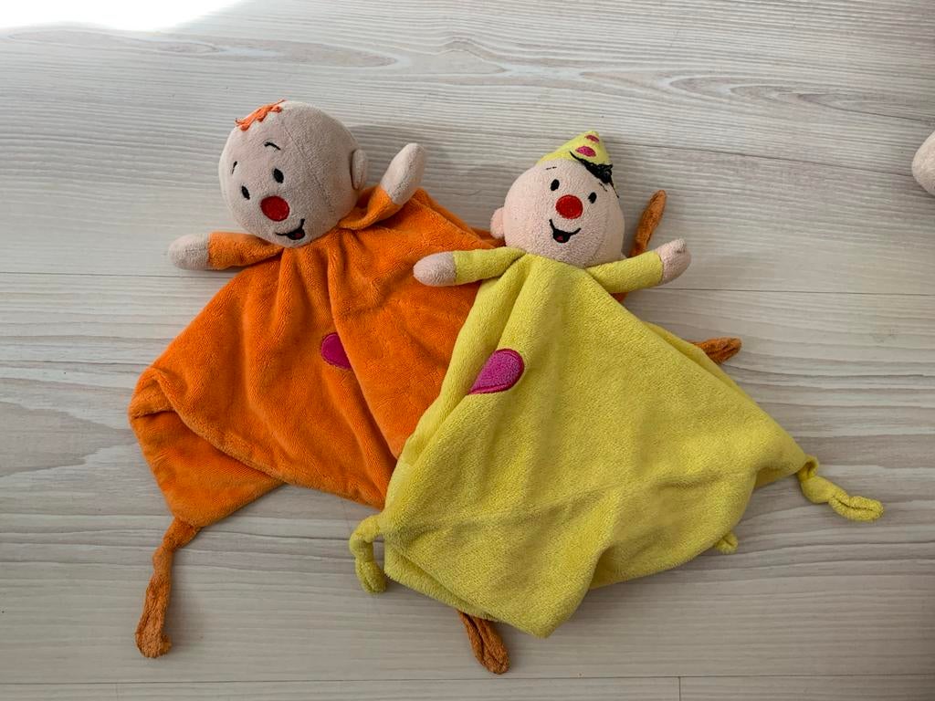 2 zachte knuffeldoekjes Bumba  - oranje en geel, Kinderen en Baby's, Speelgoed | Knuffels en Pluche, Ophalen of Verzenden, Gebruikt