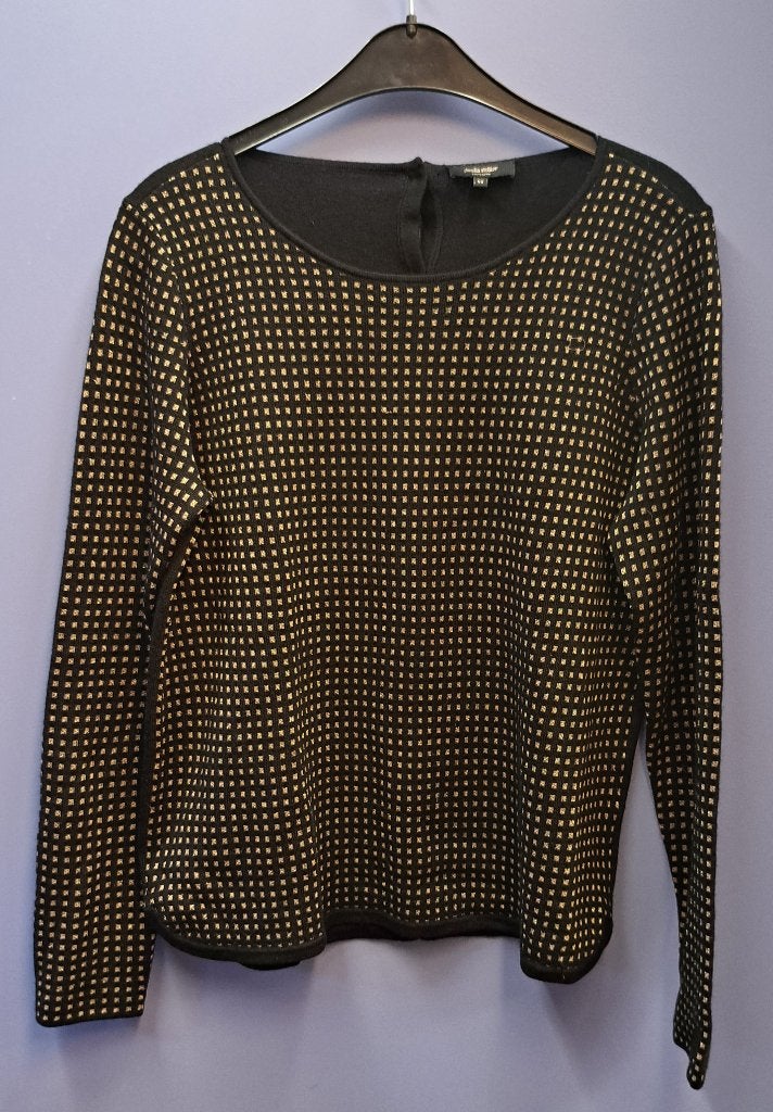 Claudia Strater trui met goudkleurige hokjes print 40 43984