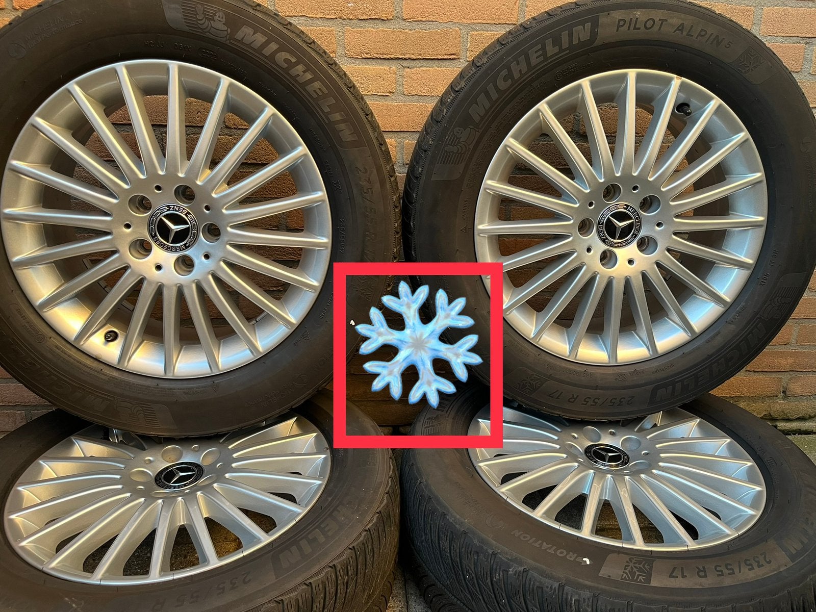 17” orig Mercedes Vito V-klasse EQV Michelin winterset TPMS, Auto-onderdelen, Banden en Velgen, Banden en Velgen, 17 inch, 235 mm