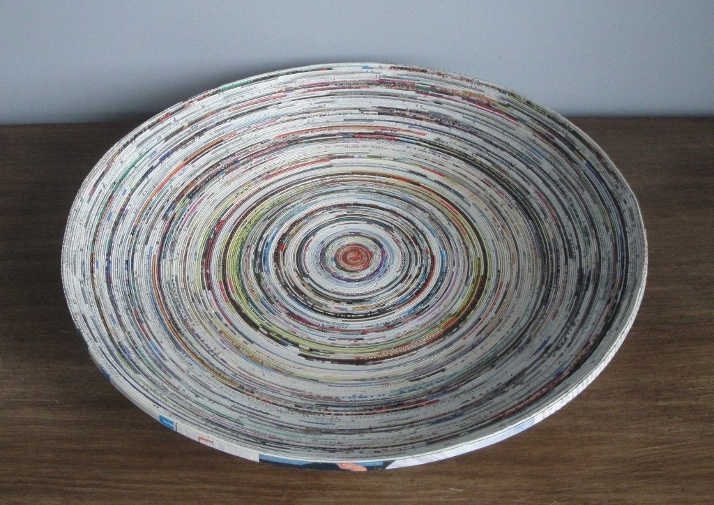 LEUKE SCHAAL van GERECYCLED PAPIER, Overige materialen, Gebruikt, Schaal, Rond