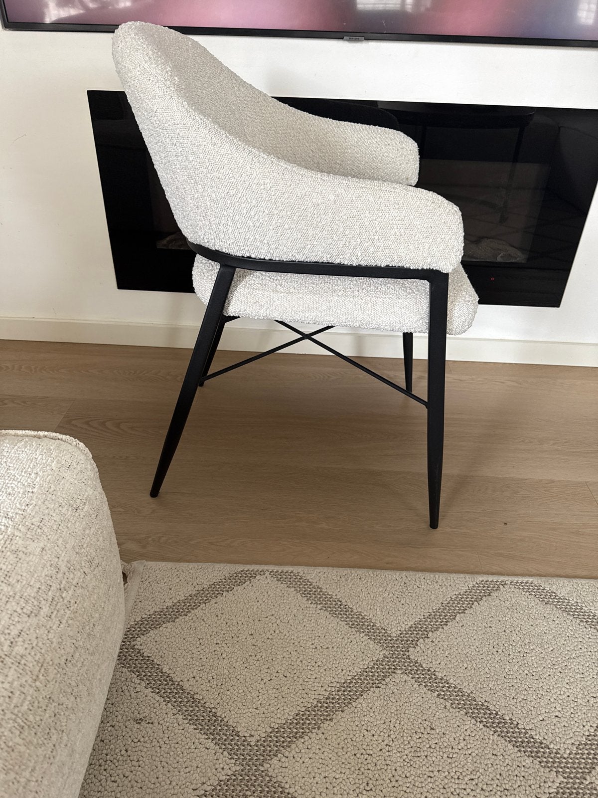 6 eetkamerstoelen - Zo goed als nieuw, Huis en Inrichting, Stoelen, Ophalen, Wit, Zo goed als nieuw, Stof