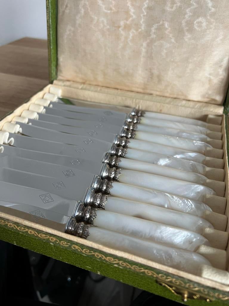 Zilver bestek met parelmoer handvat, Ophalen of Verzenden