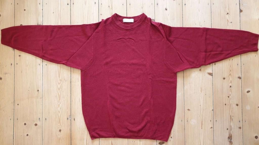 Vintage jaren 80 trui heren, roestbruin, Medium, wol, gaatje, Ophalen of Verzenden, Nieuw, Maat 48/50 (M)