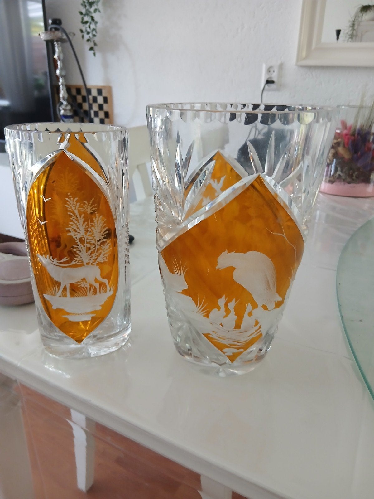 geslepen glas vazen, Antiek en Kunst, Ophalen