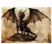 9x Draak Wanddecoratie - Fantasy Kunstprint 20-26cm, Verzenden, Nieuw, Wanddecoratie