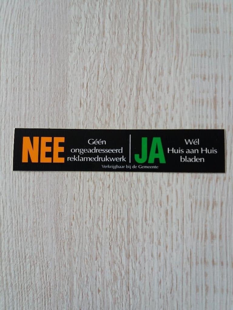 sticker NEE - JA, Verzamelen, Ophalen of Verzenden, Zo goed als nieuw, Overige typen