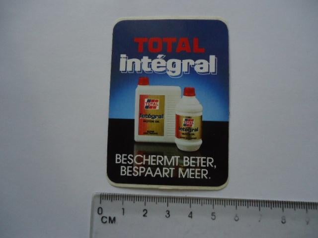 sticker oud TOTAL OIL Integral auto oldtimer race rally olie, Verzamelen, Stickers, Verzenden, Zo goed als nieuw, Bedrijf of Vereniging