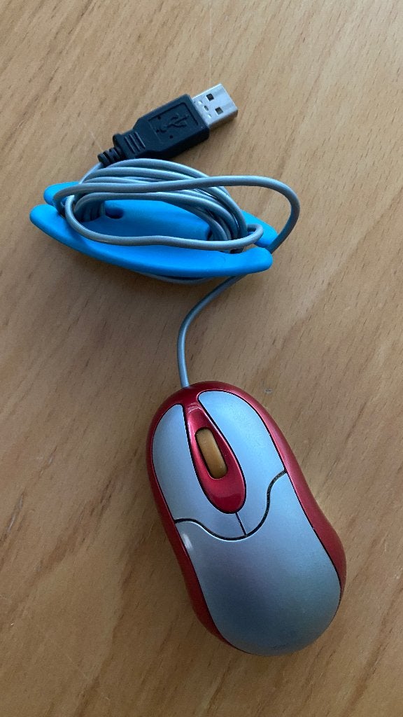 Targus bedrade mini-muis, rood/zilver, Computers en Software, Muis, Gebruikt, Ophalen of Verzenden, Targus