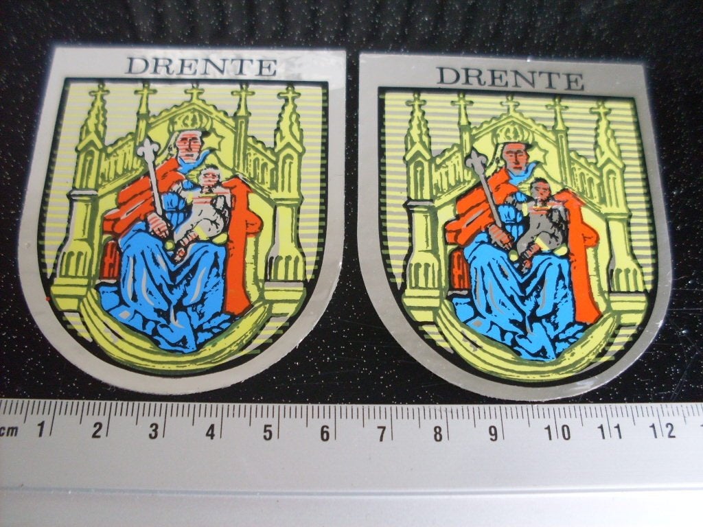 2x folie sticker provincie drente drenthe logo embleem, Verzenden, Zo goed als nieuw, Overige typen