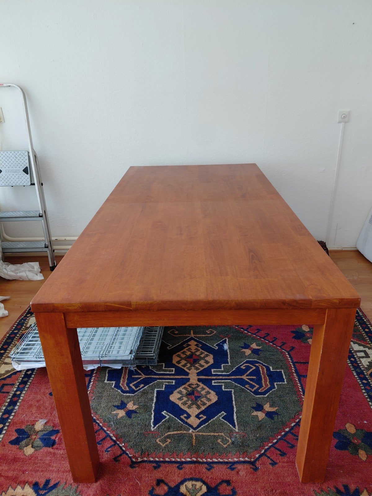 Rozenhouten eettafel 180x90 cm, Gebruikt, 150 tot 200 cm, Vier personen, Rechthoekig