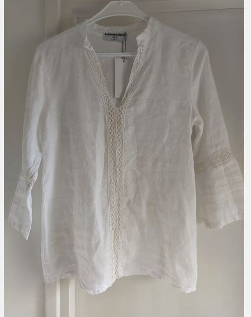 NIEUW!! Prachtige linnen blouse/borduur VAN 60 VOOR 10!, Moda Italia, Verzenden, Wit, Nieuw