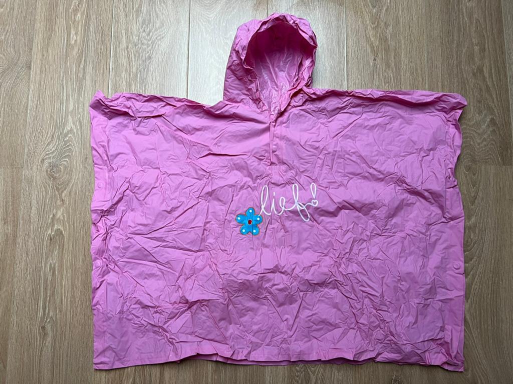 Lief! Regenponcho kinder poncho roze one size, Ophalen of Verzenden, Gebruikt, Regenponcho, Kinderen