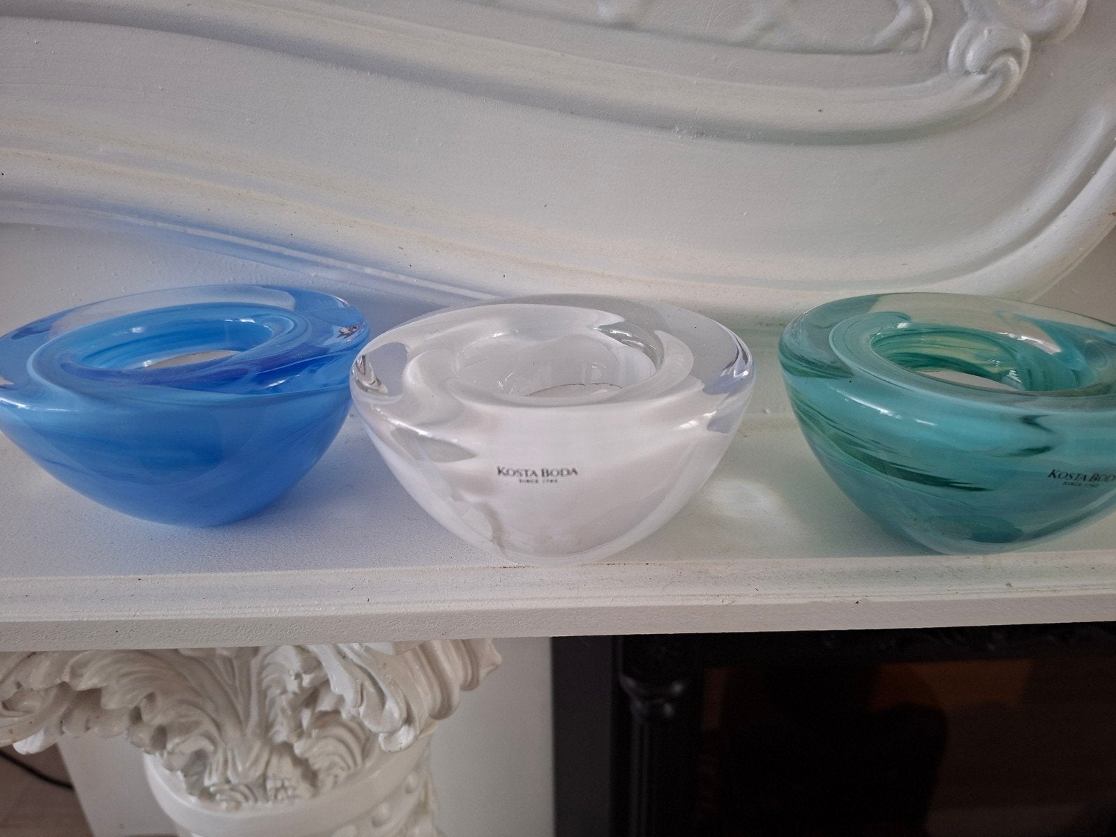 Kosta Boda Swirl Theelichthouders - Set van 3, Ophalen of Verzenden
