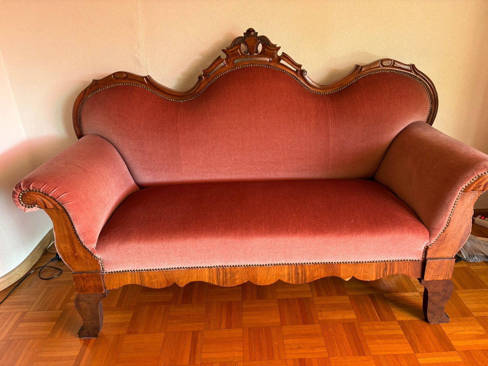 Antieke Biedermeier stijl sofa, Huis en Inrichting, Banken | Sofa's en Chaises Longues, Ophalen, Gebruikt, Eenpersoons, Minder dan 75 cm