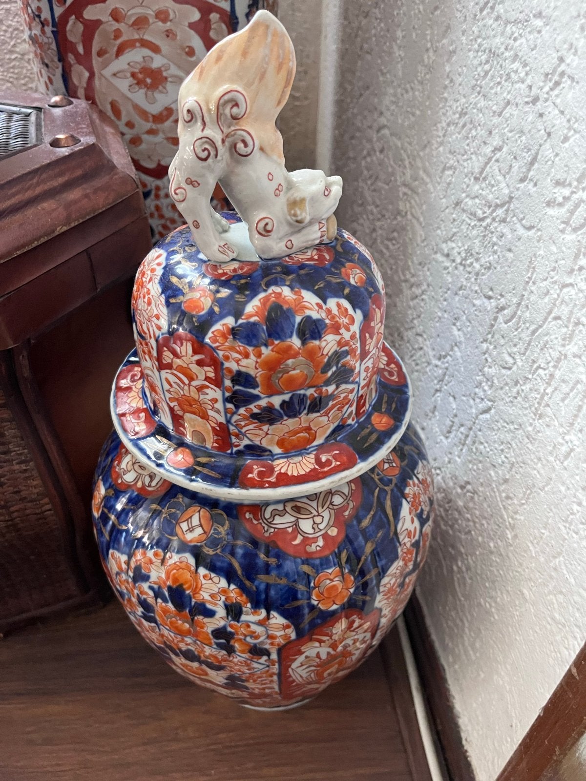 Set van 3 Imari vazen en een zuil, Ophalen of Verzenden