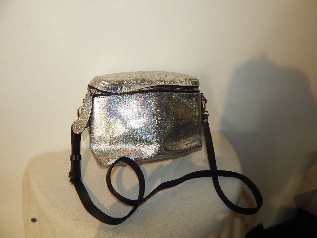Gianni Chiarini zilveren schoudertas glitter look Nieuw, Sieraden, Tassen en Uiterlijk, Tassen | Damestassen, Verzenden, Nieuw