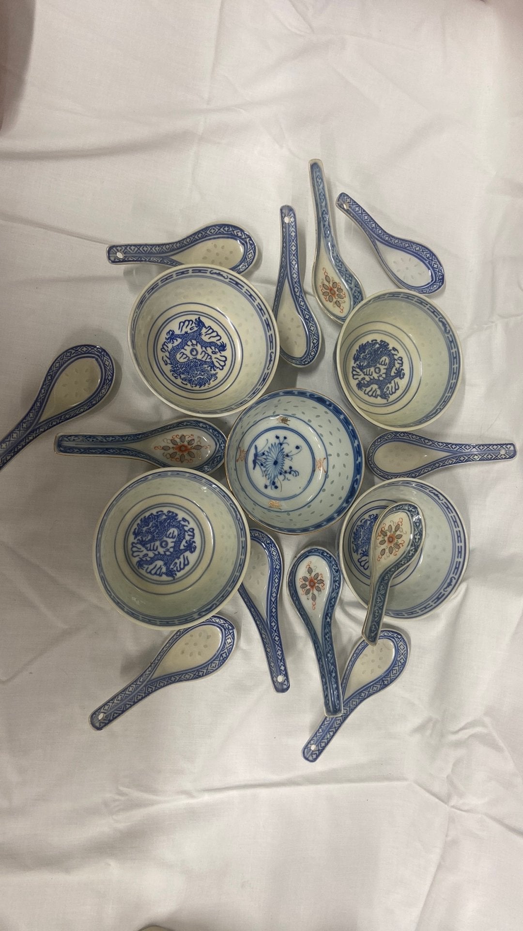 Chinese rijstekorrel schaaltjes, Antiek en Kunst, Ophalen of Verzenden