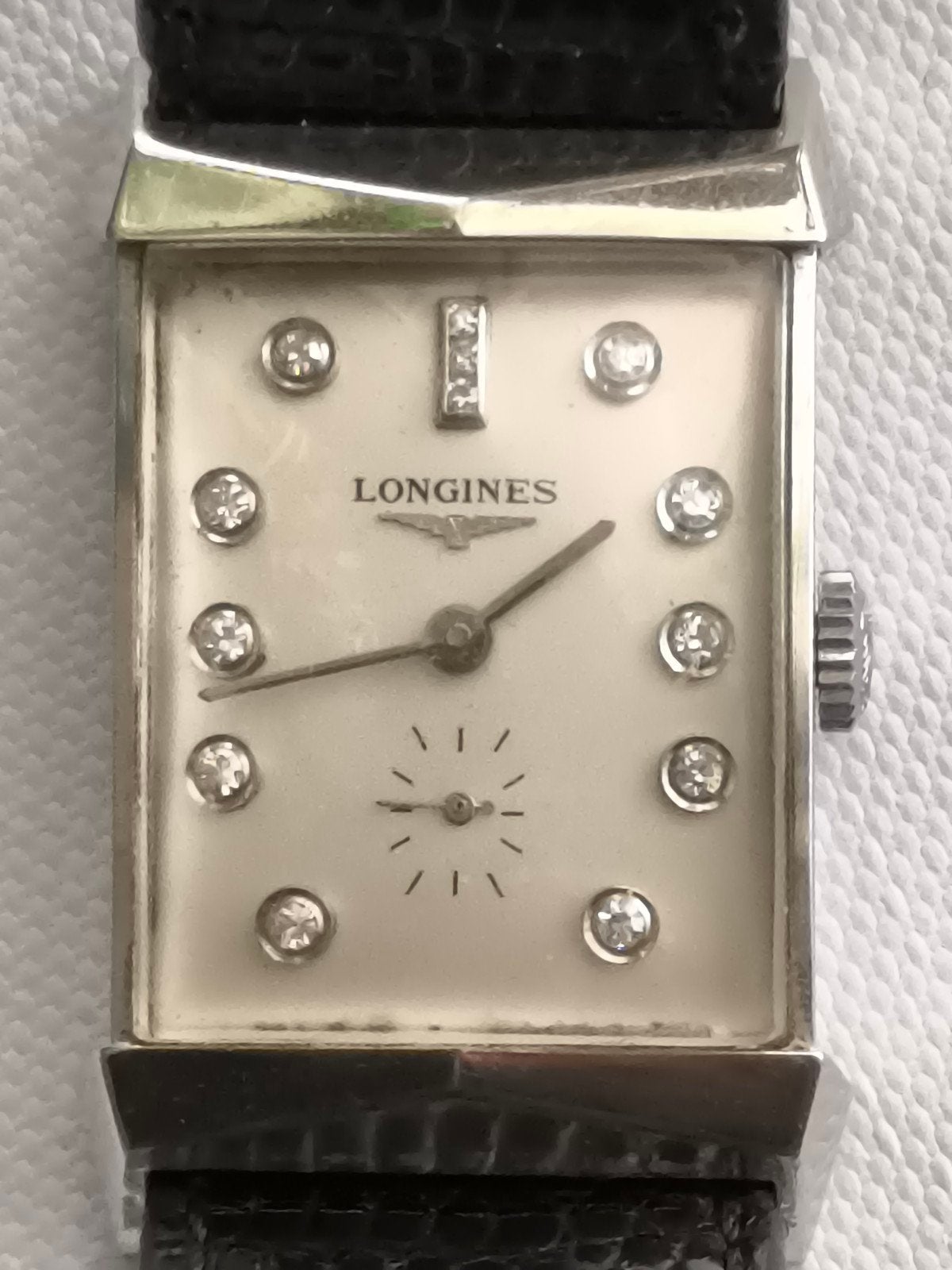 horloge Longines 14 karaats witgoud met diamanten, Sieraden, Tassen en Uiterlijk, Ophalen of Verzenden