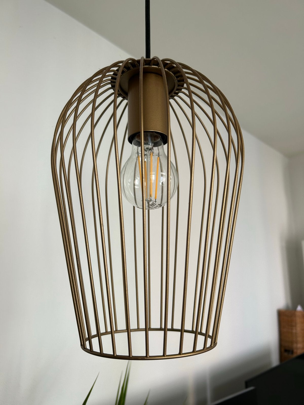 Koper kleurige hanglamp met E27 fitting, Ophalen, Zo goed als nieuw, Metaal, E27 (groot)