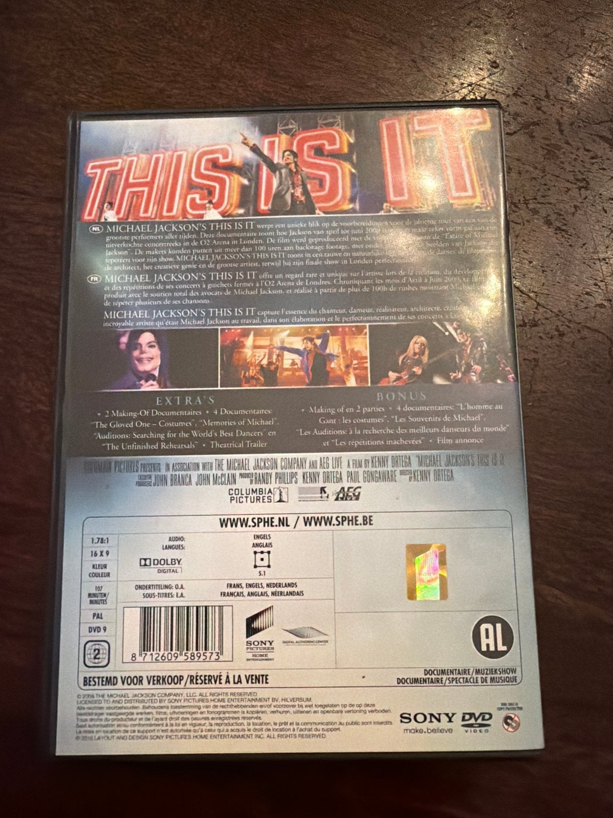 Michael Jackson's This Is It DVD - Speciale Editie, Nederlands, Ophalen of Verzenden, Zo goed als nieuw, Engels