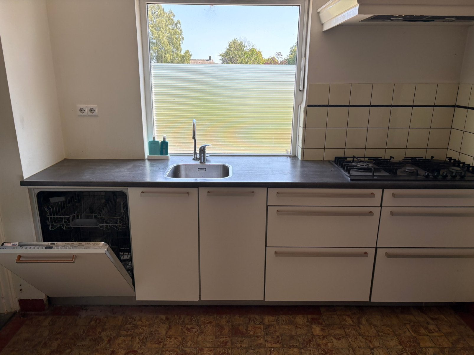Keuken, Ophalen, Gebruikt, Wit, Enkelwandige keuken
