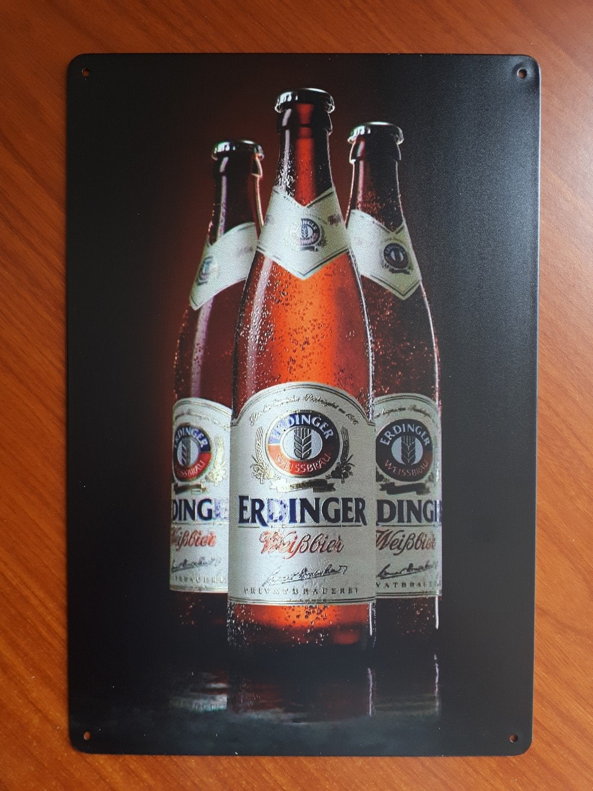 Erdinger 20x30 cm Metalen Reclamebord, Verzamelen, Biermerken, Verzenden, Nieuw, Reclamebord, Plaat of Schild, Overige merken