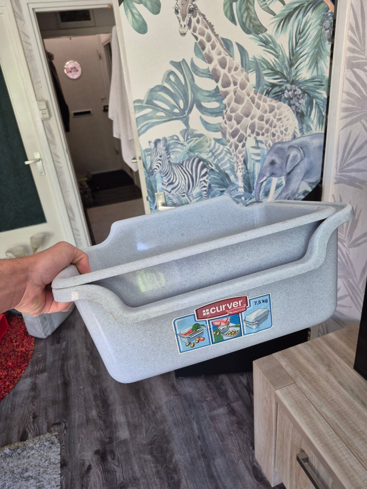 Curver Rubbermaid Voorraadbak 7,5 kg - Grijs, Huis en Inrichting, Ophalen, Gebruikt, Kunststof, Voorraadpot